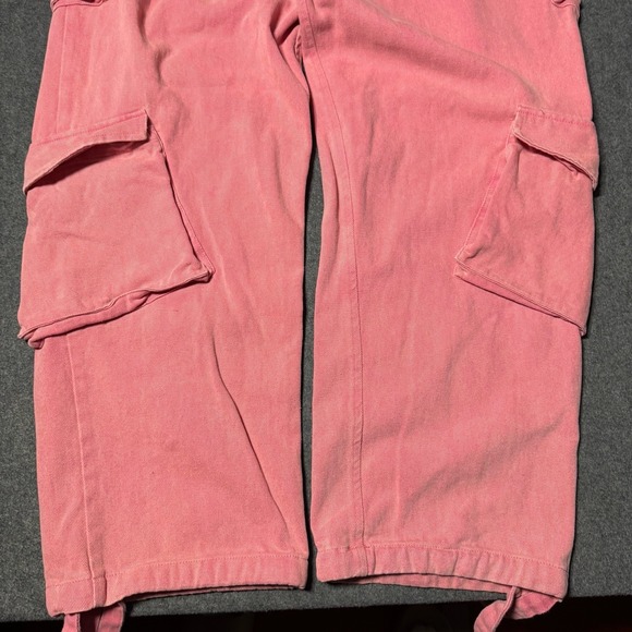 Maniere De Voir Pink Cargo Pants Womens 12 Utility Rave Streetwear Y2K Grunge - Picture 7 of 14
